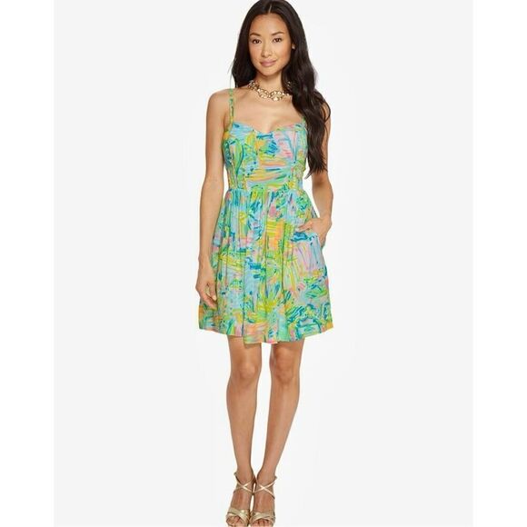 Lilly Pulitzer Women's Christine Dress size 2 Mini Multicolor Strap - Picture 1 of 13